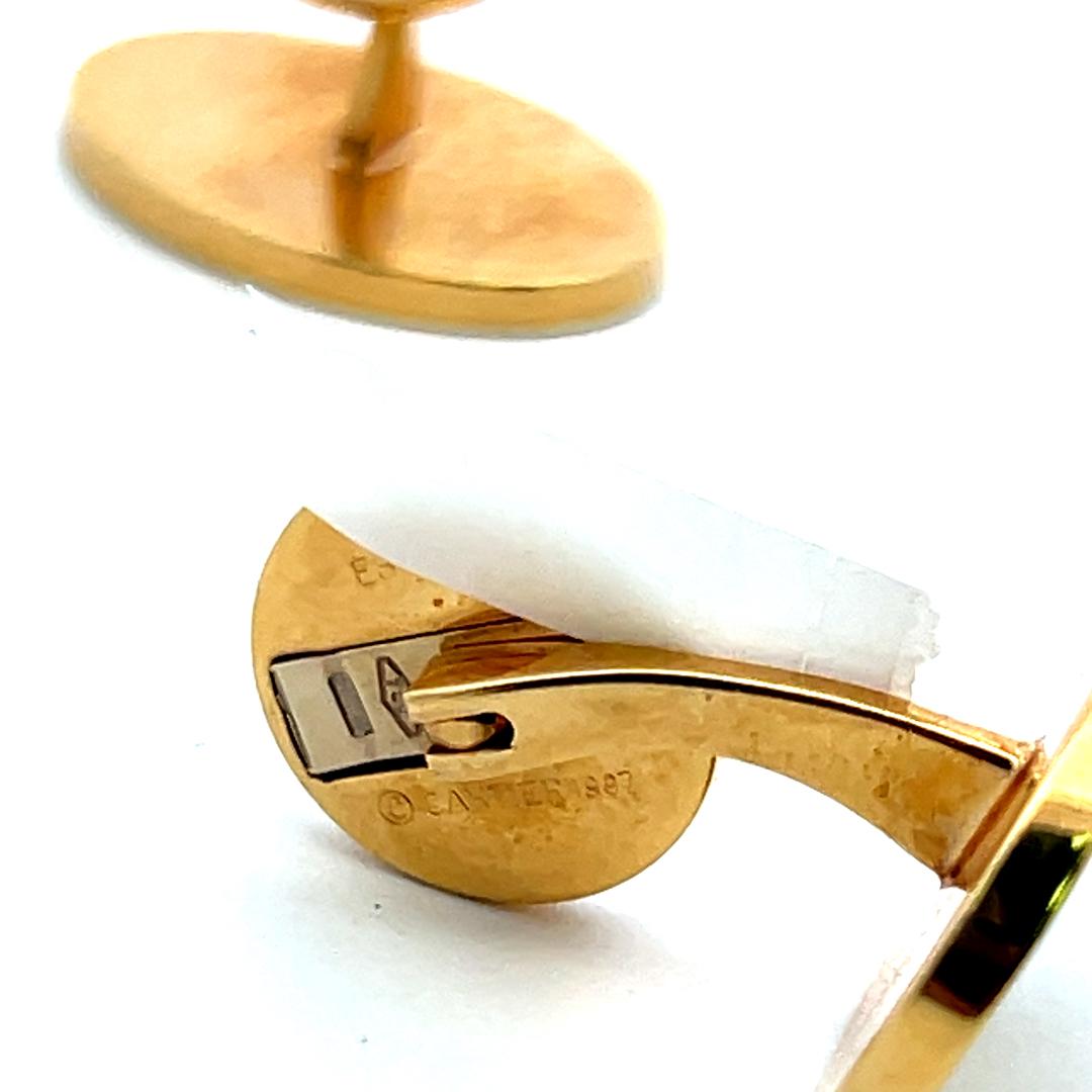 Cartier Vintage 26.70 Grams 18 Karat Yellow Gold Locking Cufflinks