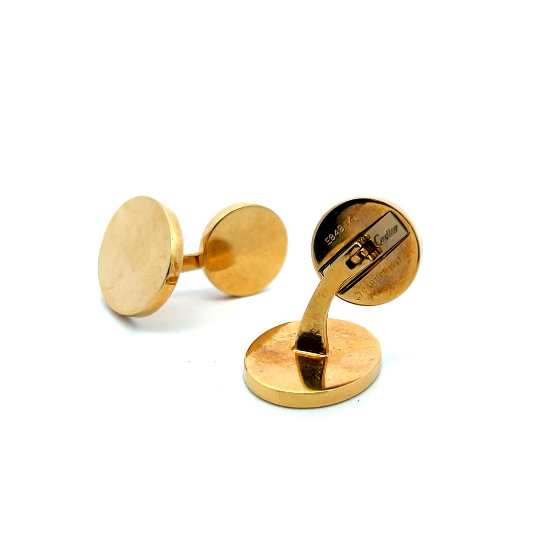 Cartier Vintage 26.70 Grams 18 Karat Yellow Gold Locking Cufflinks