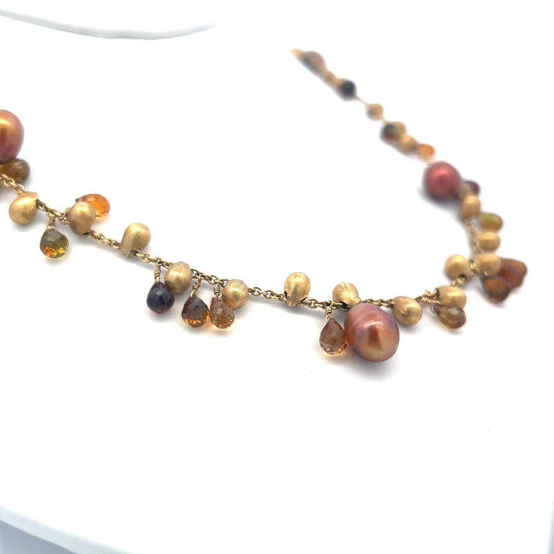 Marco Bicego 5.8-4.3mm Briolette Citrine 18 Karat Yellow Gold Link Necklace