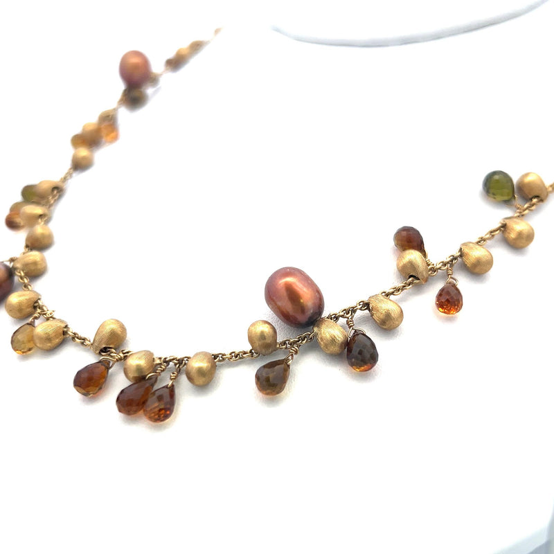 Marco Bicego 5.8-4.3mm Briolette Citrine 18 Karat Yellow Gold Link Necklace