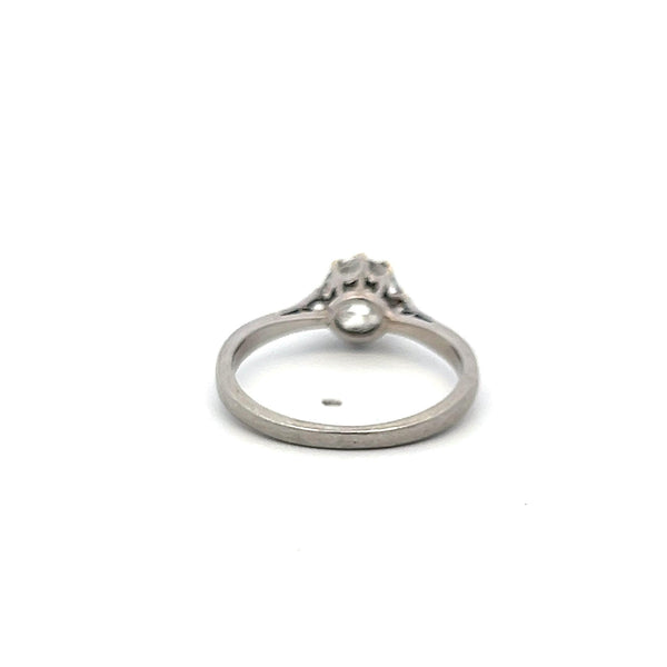 1.23 Carat Circular Brilliant Cut F SI2 Diamond Platinum Engagement Ring
