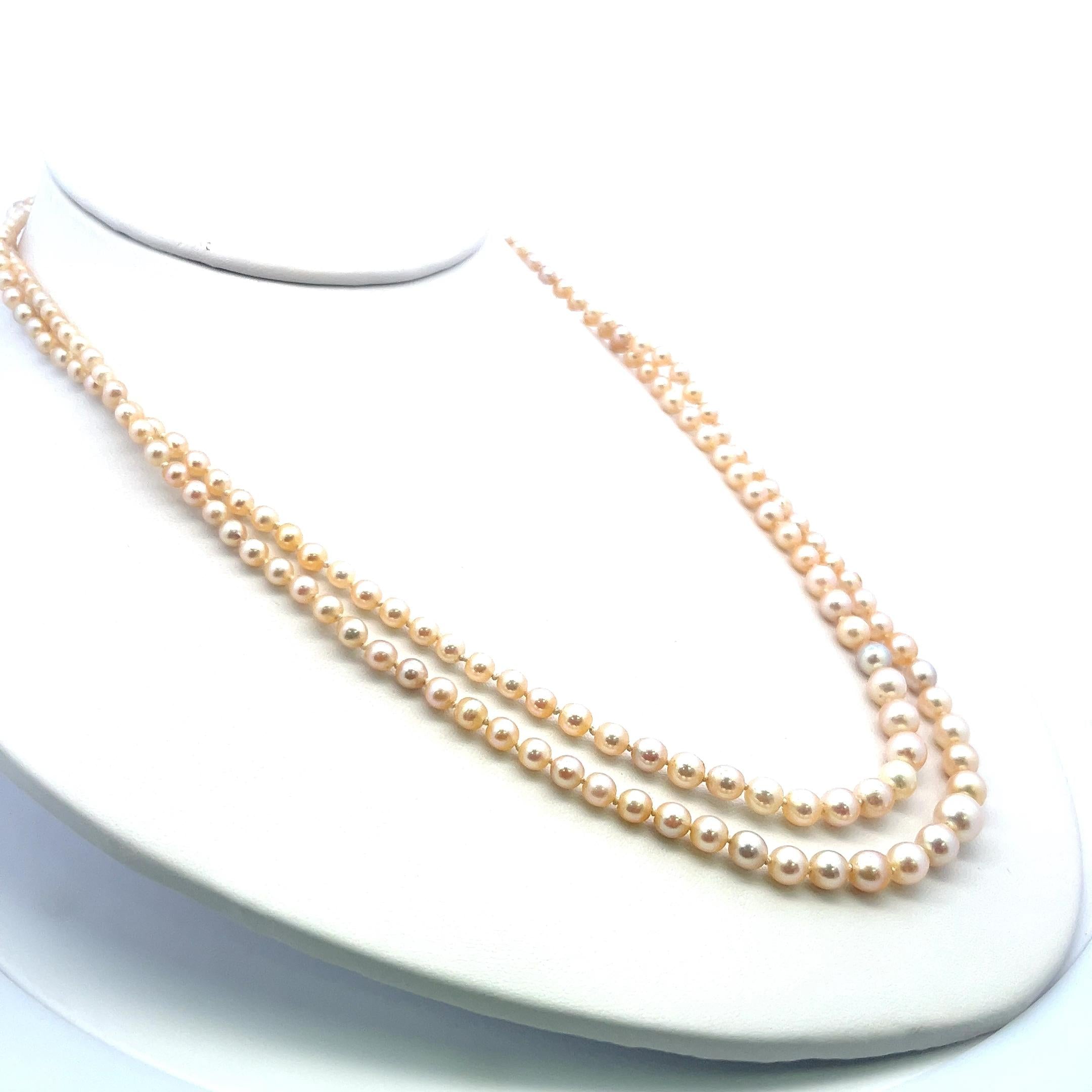 1.55 Carat Marquis Shape Diamond 2.65-7.11MM Pearl 18K White Gold Beed Necklace