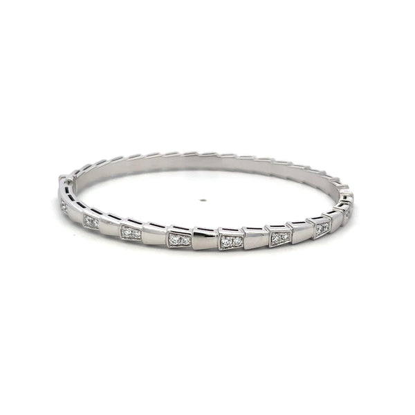 Bvlgari 1.10 Carat Round Brilliant Diamond 18K White Gold Serpenti Bracelet