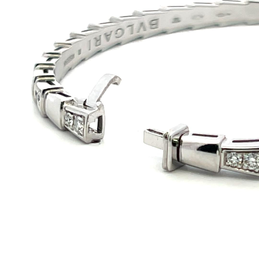 Bvlgari 1.10 Carat Round Brilliant Diamond 18K White Gold Serpenti Bracelet