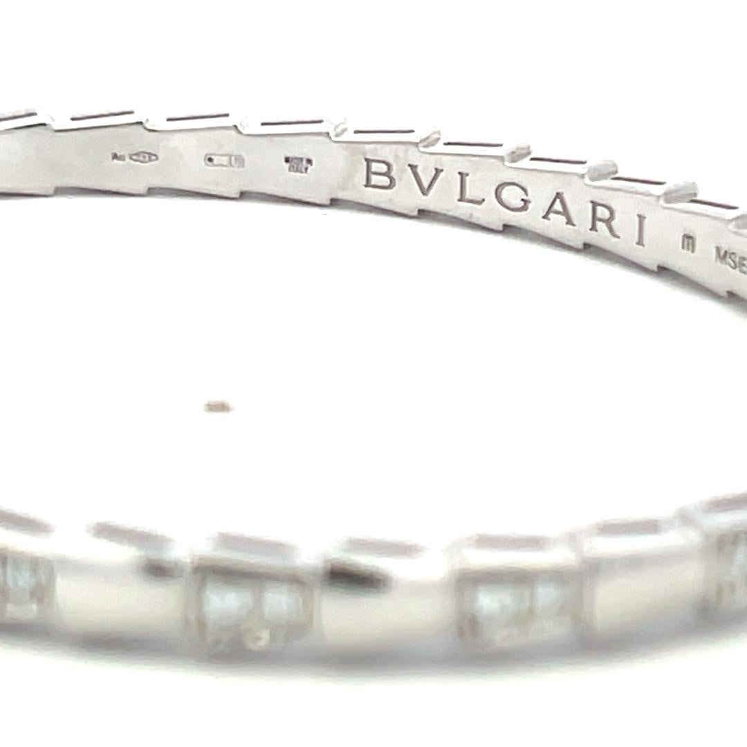 Bvlgari 1.10 Carat Round Brilliant Diamond 18K White Gold Serpenti Bracelet