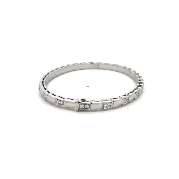 Bvlgari 1.10 Carat Round Brilliant Diamond 18K White Gold Serpenti Bracelet