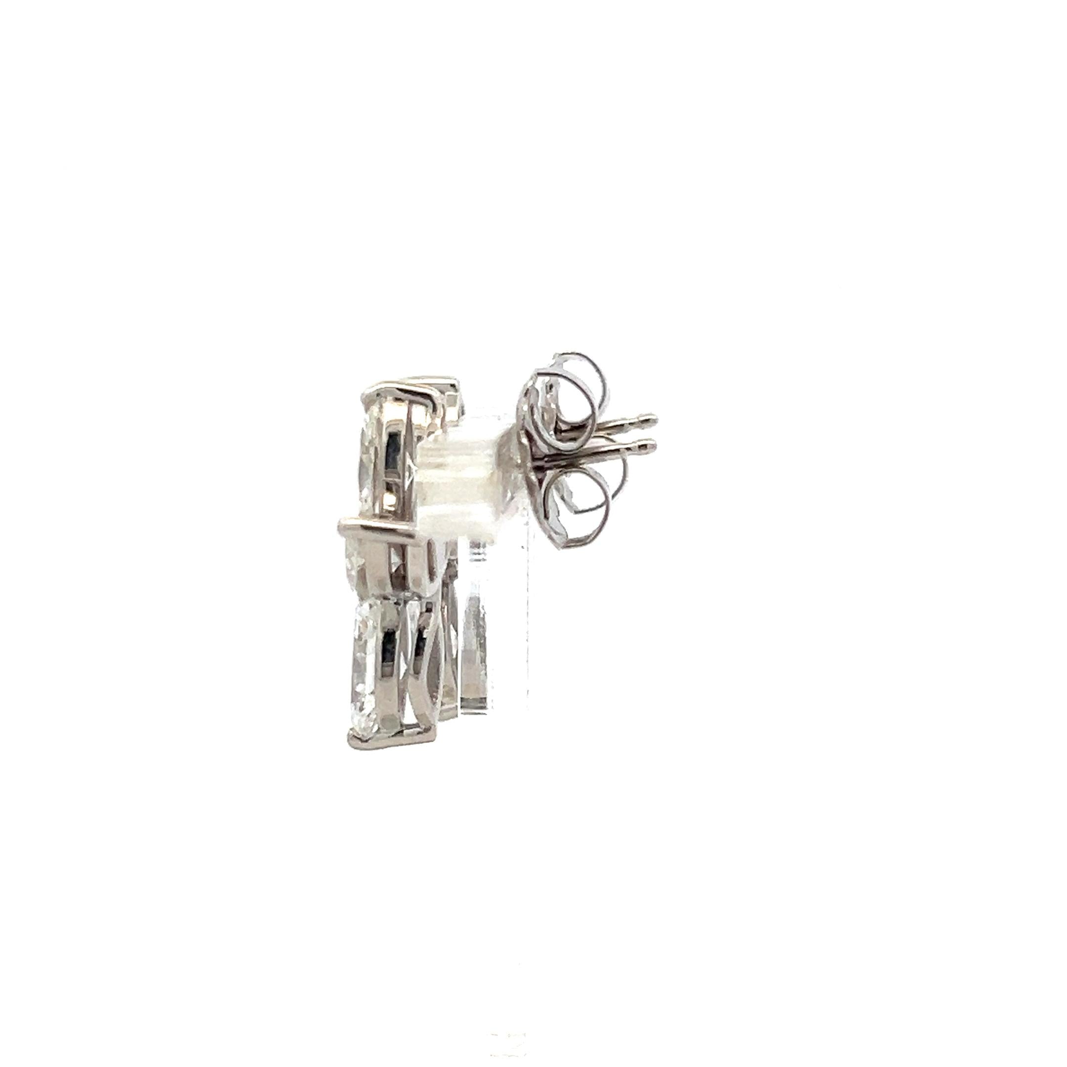 5.78 Carat Marquis Shape F-G VS2 Diamond Platinum Cluster Earrings
