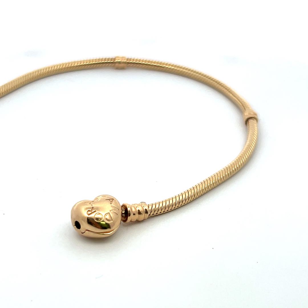 Pandora 19.50 Grams 7.75 Inch 14 Karat Yellow Gold Chain Bracelet
