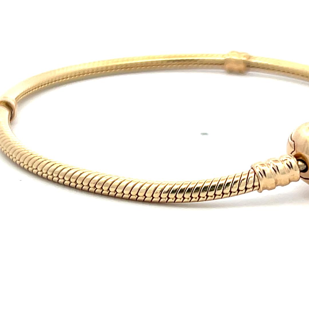 Pandora 19.50 Grams 7.75 Inch 14 Karat Yellow Gold Chain Bracelet