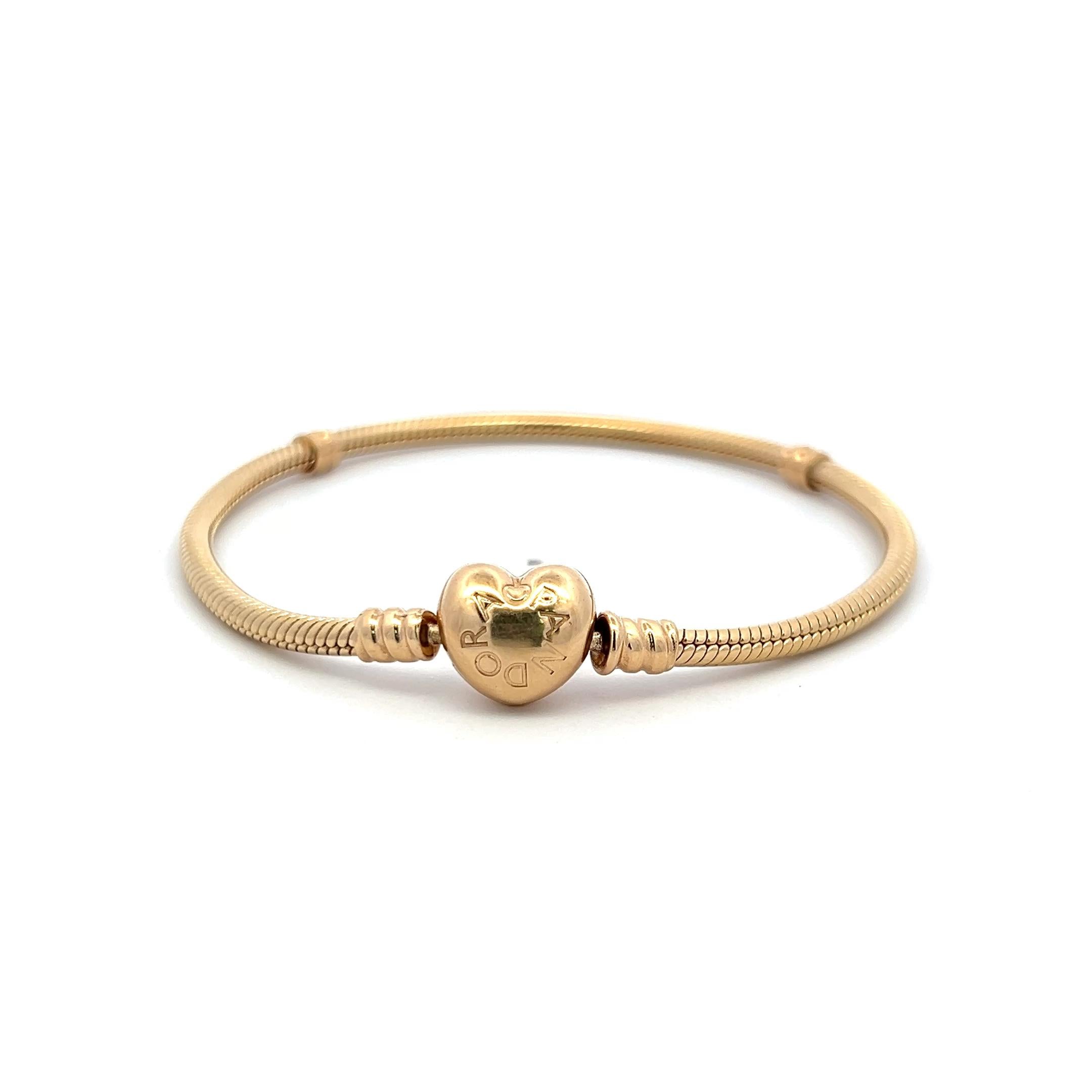 Pandora 19.50 Grams 7.75 Inch 14 Karat Yellow Gold Chain Bracelet