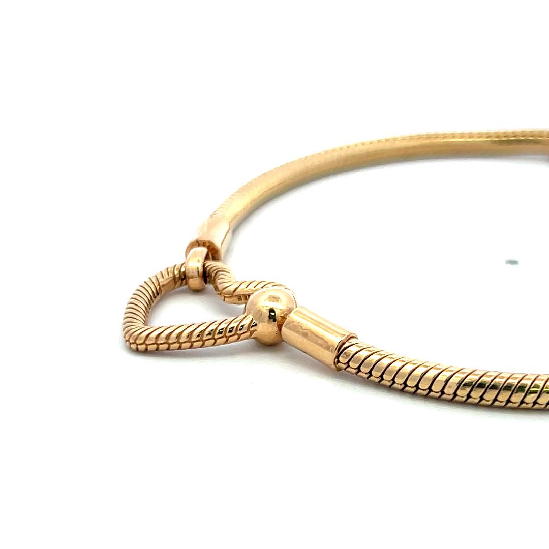 Pandora Vintage 14K Yellow Gold Heart Chain Bracelet 19.5g