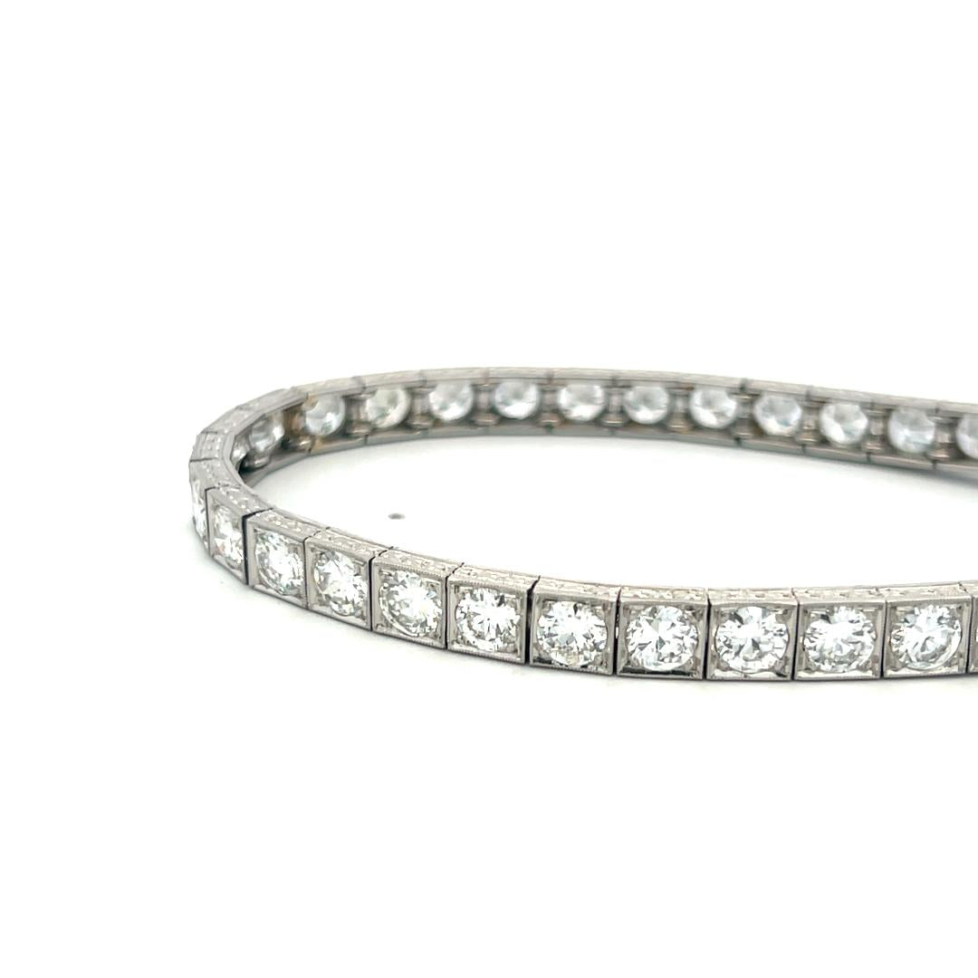 Tiffany & Co. 15.00ct Old European Cut D VS1 Diamond Platinum Tennis Bracelet
