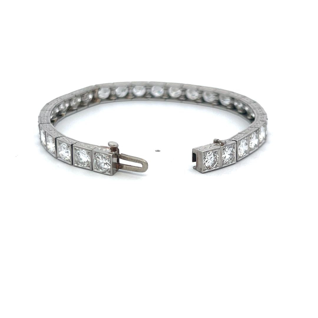 Tiffany & Co. 15.00ct Old European Cut D VS1 Diamond Platinum Tennis Bracelet