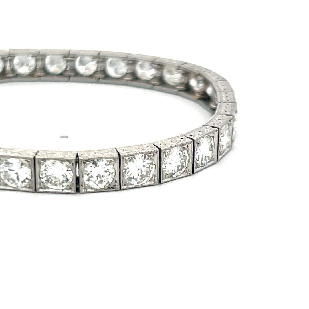 Tiffany & Co. 15.00ct Old European Cut D VS1 Diamond Platinum Tennis Bracelet