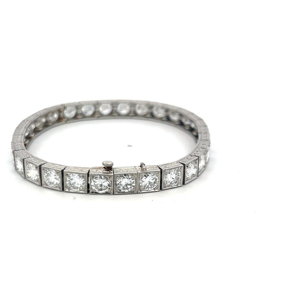 Tiffany & Co. 15.00ct Old European Cut D VS1 Diamond Platinum Tennis Bracelet