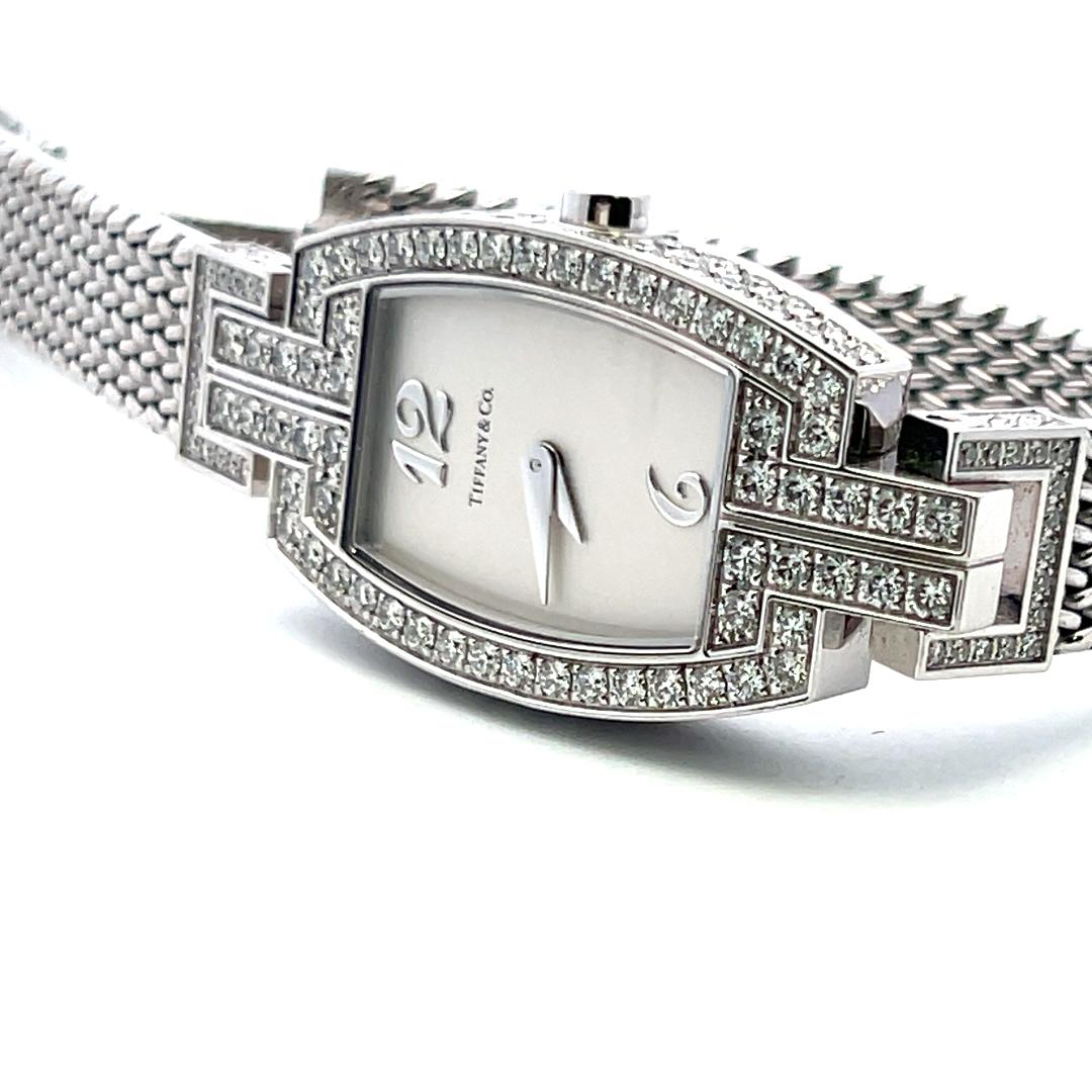 Tiffany & Co 2.00 Carat Round Brilliant Diamond 18K White Gold Wrist Watch