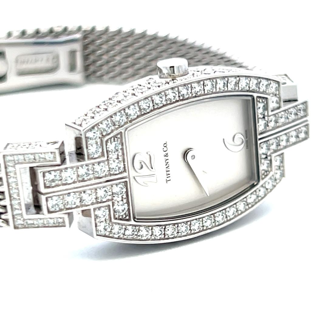 Tiffany & Co 2.00 Carat Round Brilliant Diamond 18K White Gold Wrist Watch