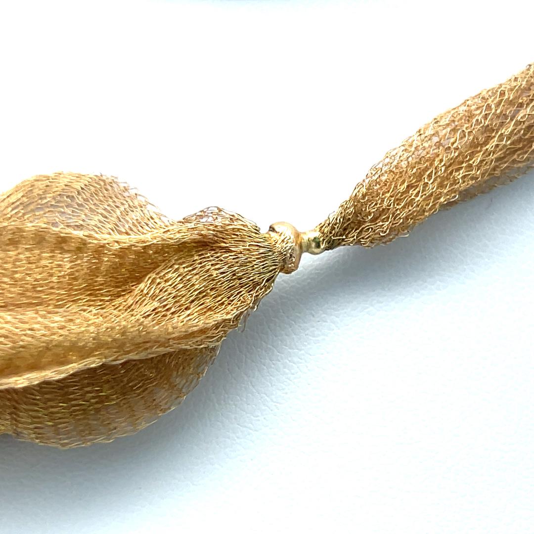 Vintage 18 Karat Yellow Gold Mesh Necklace & Bracelet Set 37.1 Grams 7 Inches