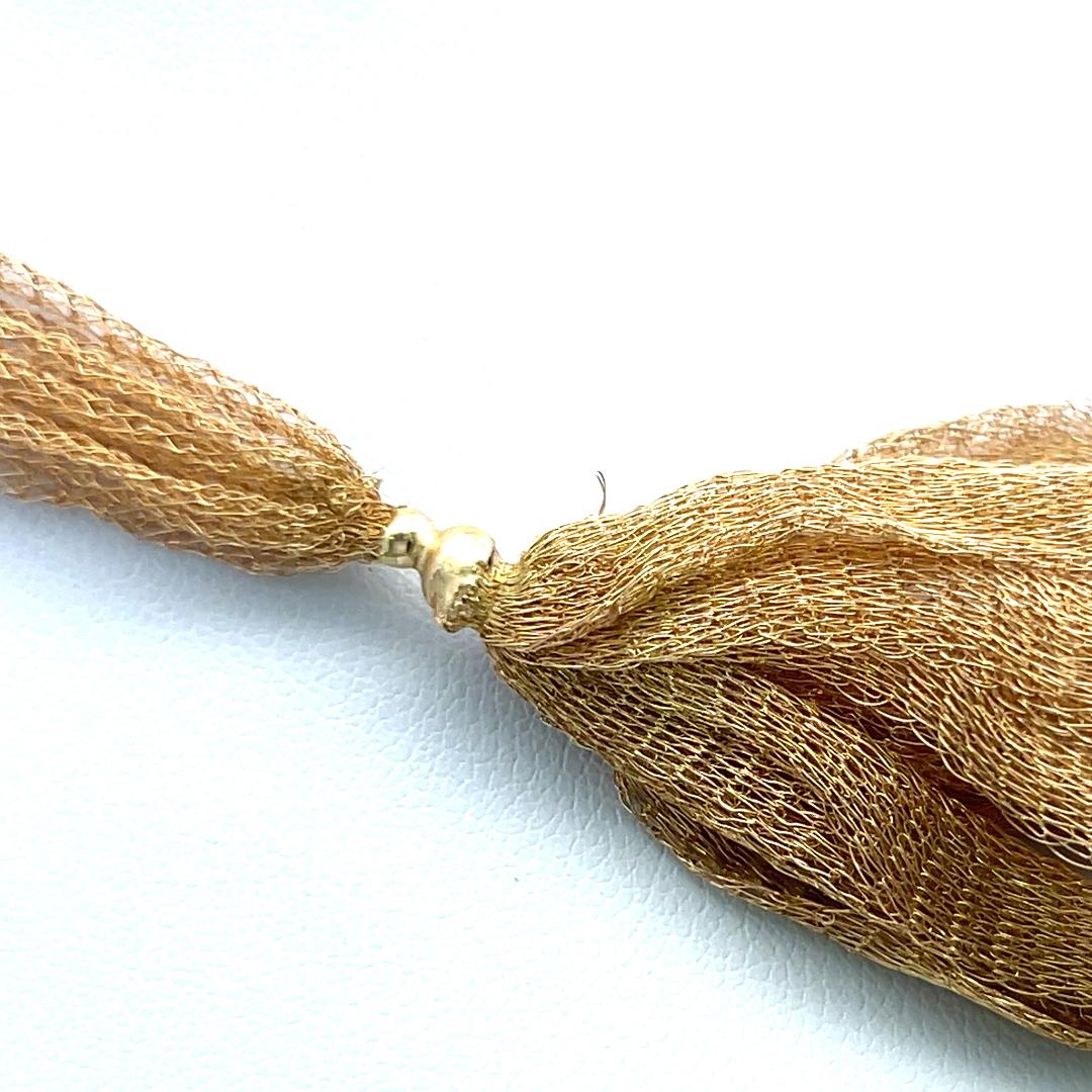 Vintage 18 Karat Yellow Gold Mesh Necklace & Bracelet Set 37.1 Grams 7 Inches