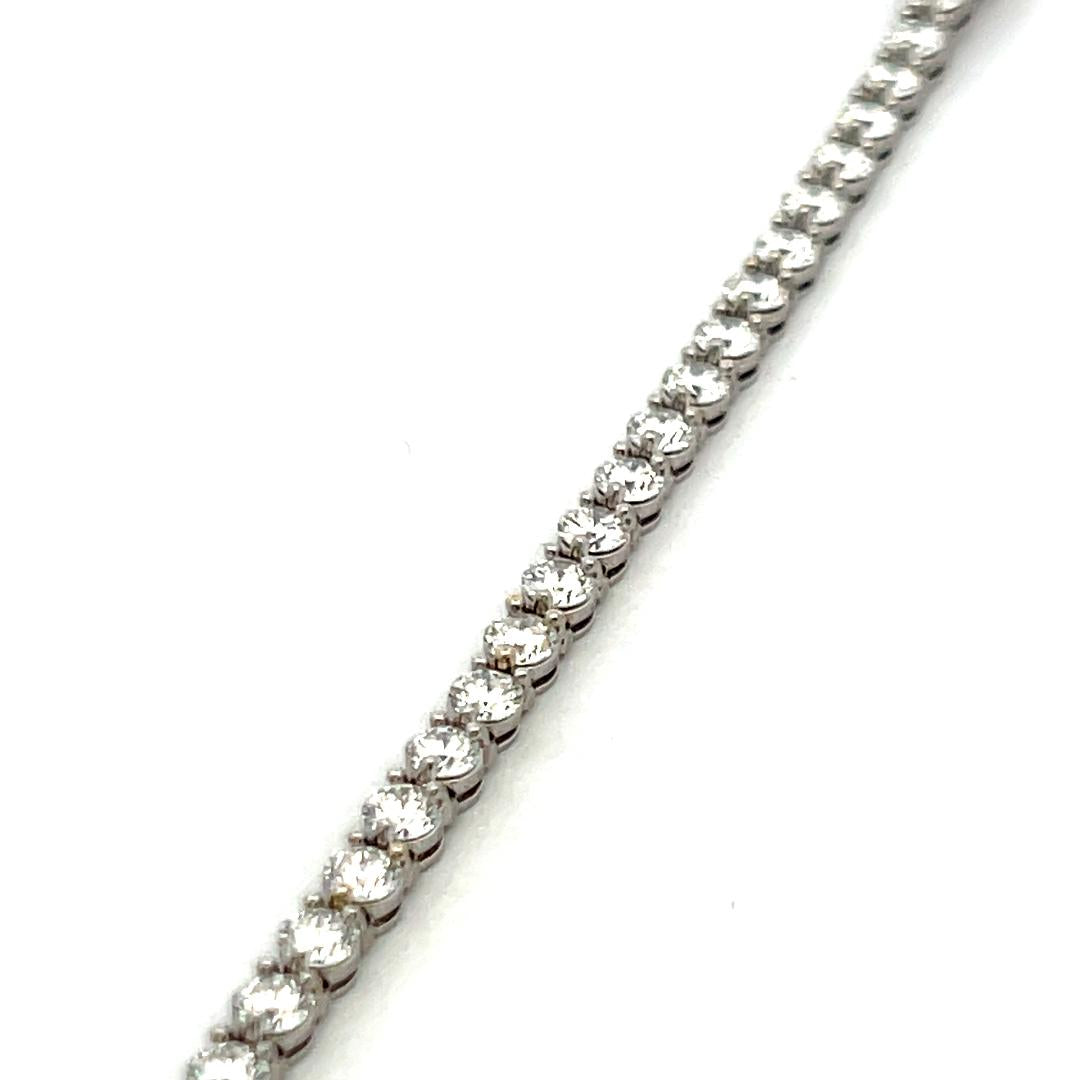 Tiffany & Co 6.59 Carat Round and Marquis Shape Diamond Platinum Tennis Bracelet