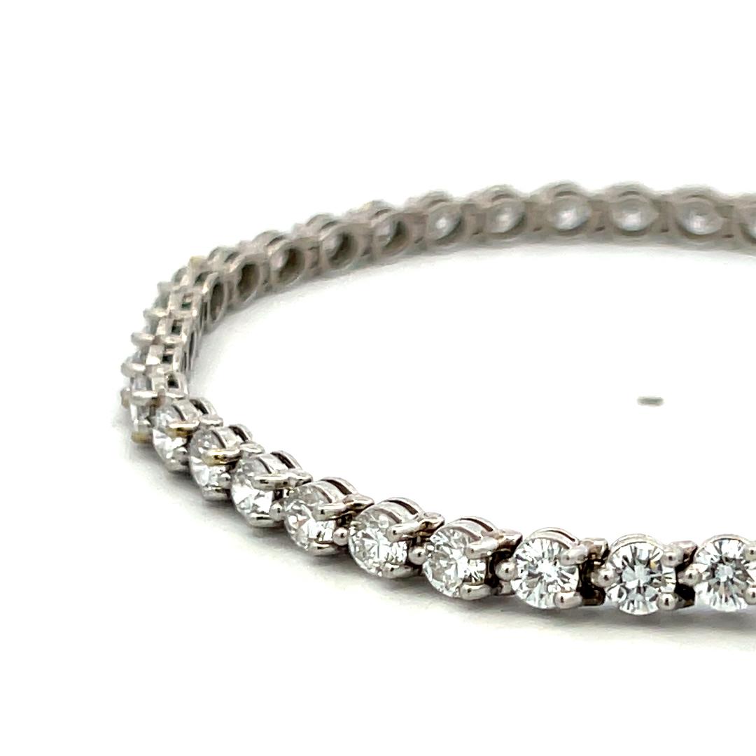 Tiffany & Co 6.59 Carat Round and Marquis Shape Diamond Platinum Tennis Bracelet