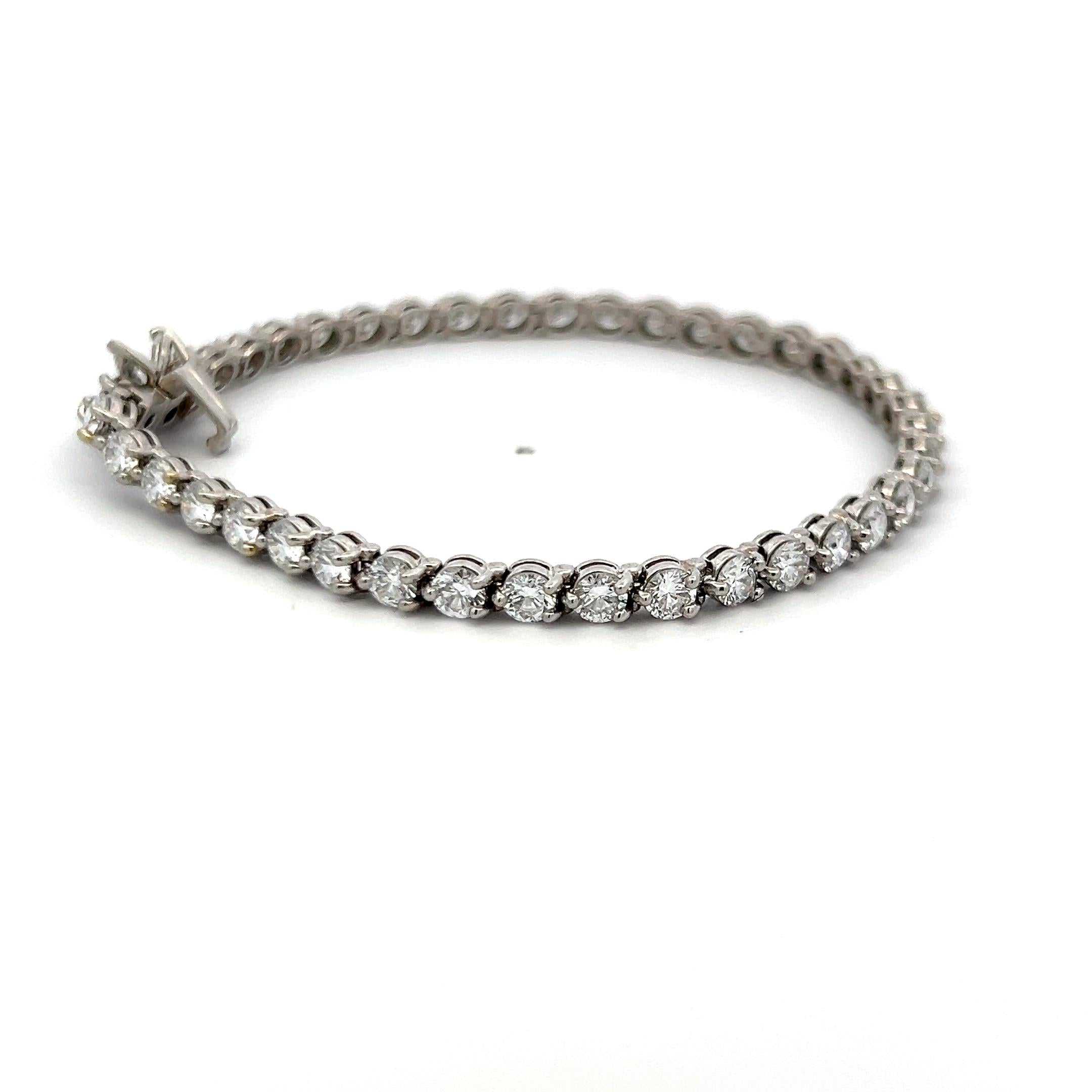 Tiffany & Co 6.59 Carat Round and Marquis Shape Diamond Platinum Tennis Bracelet
