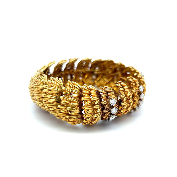 6.00 Carat Round Brilliant H VS Diamond 18 Karat Yellow Gold Link Bracelet
