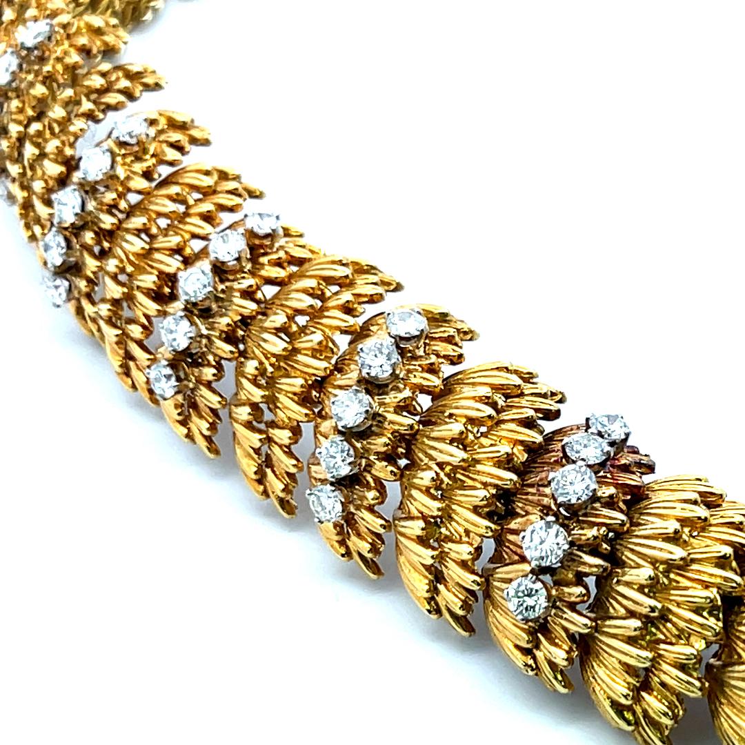 6.00 Carat Round Brilliant H VS Diamond 18 Karat Yellow Gold Link Bracelet