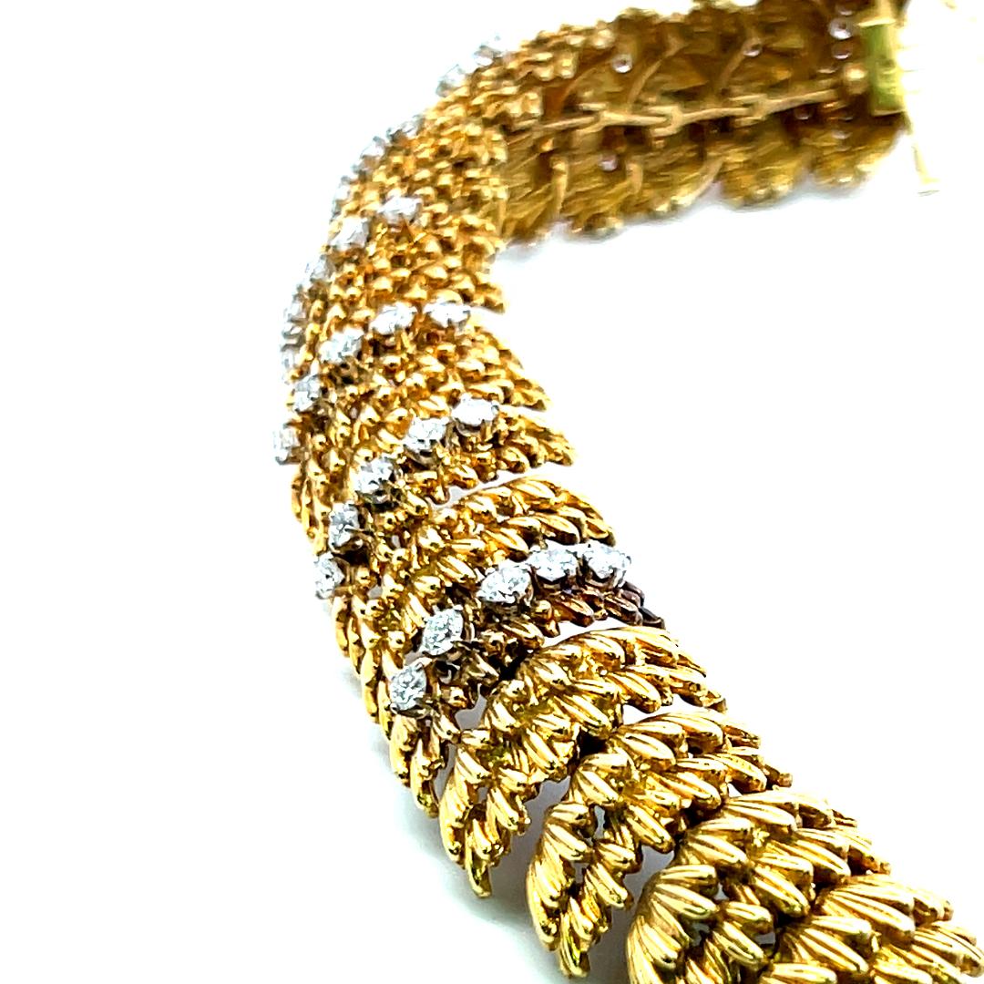 6.00 Carat Round Brilliant H VS Diamond 18 Karat Yellow Gold Link Bracelet