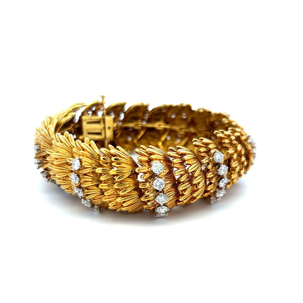 6.00 Carat Round Brilliant H VS Diamond 18 Karat Yellow Gold Link Bracelet