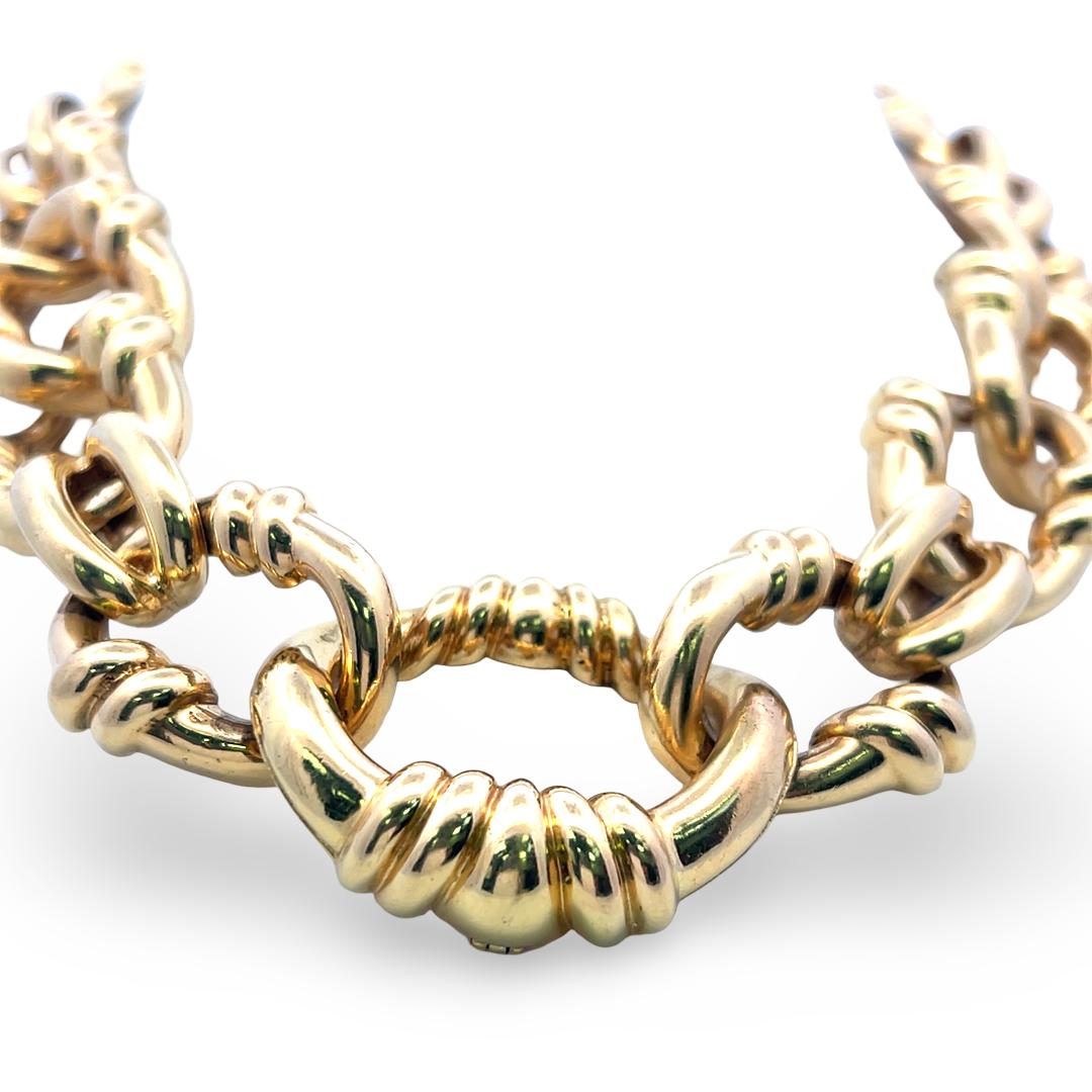 David Webb Vintage 18K Yellow Gold Chain Necklace and Bracelet Set 318.1 Grams