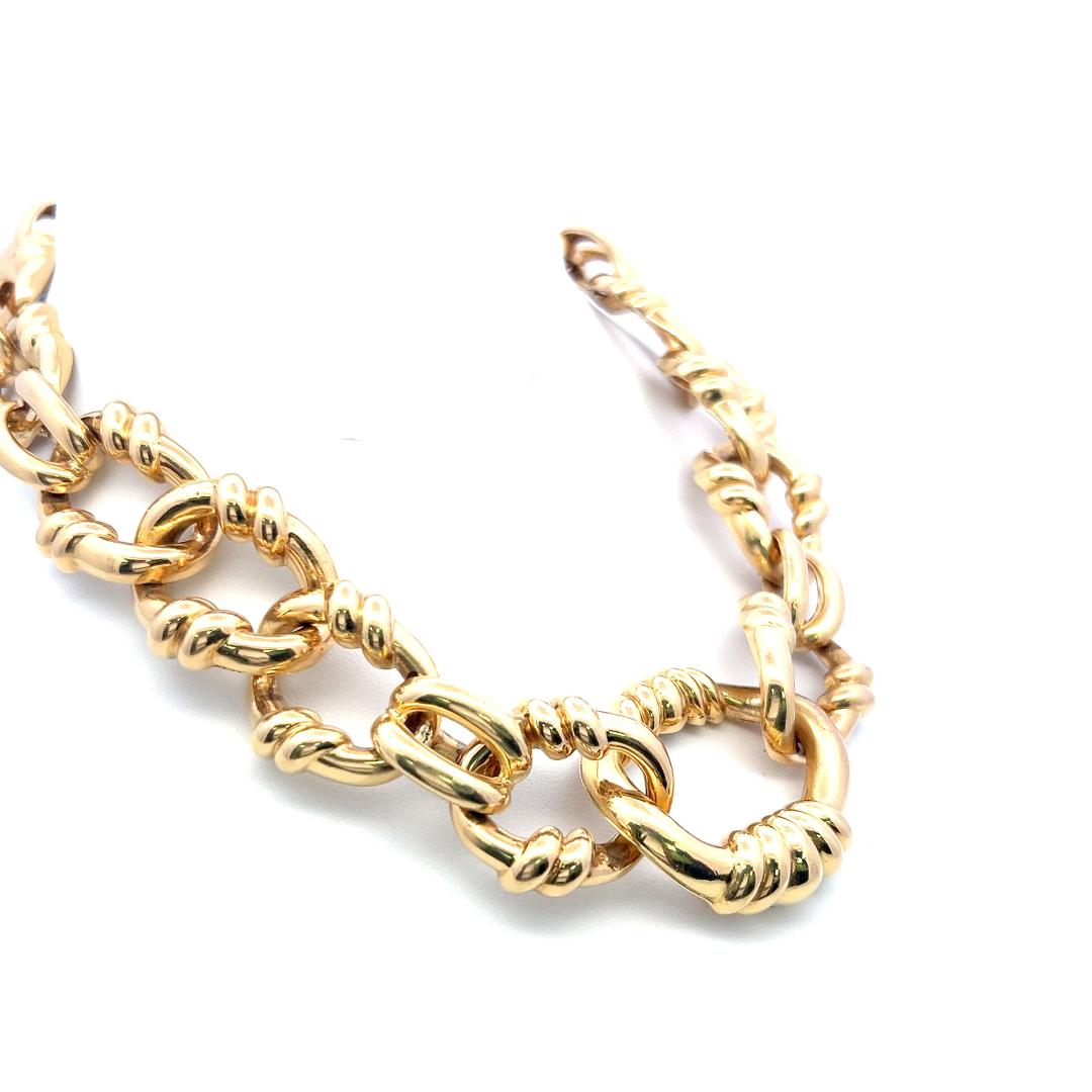David Webb Vintage 18K Yellow Gold Chain Necklace and Bracelet Set 318.1 Grams