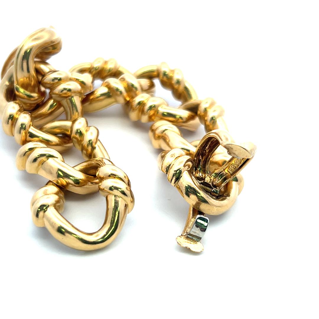 David Webb Vintage 18K Yellow Gold Chain Necklace and Bracelet Set 318.1 Grams
