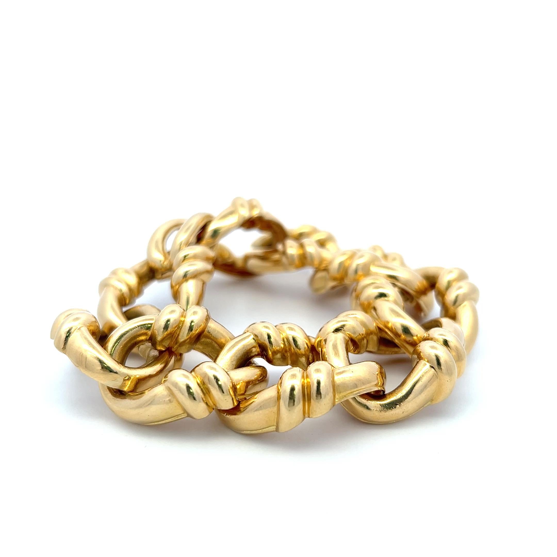 David Webb Vintage 18K Yellow Gold Chain Necklace and Bracelet Set 318.1 Grams