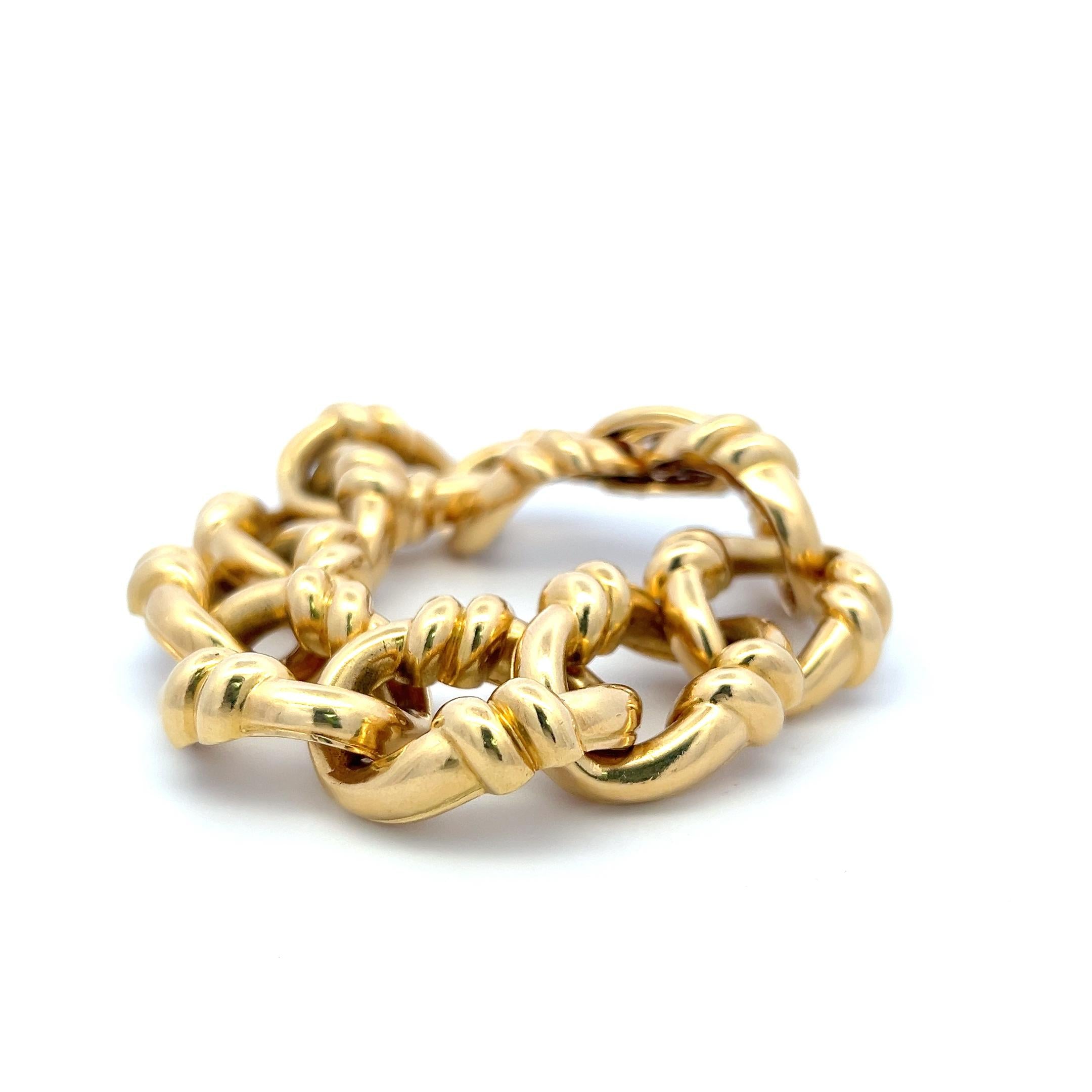 David Webb Vintage 18K Yellow Gold Chain Necklace and Bracelet Set 318.1 Grams