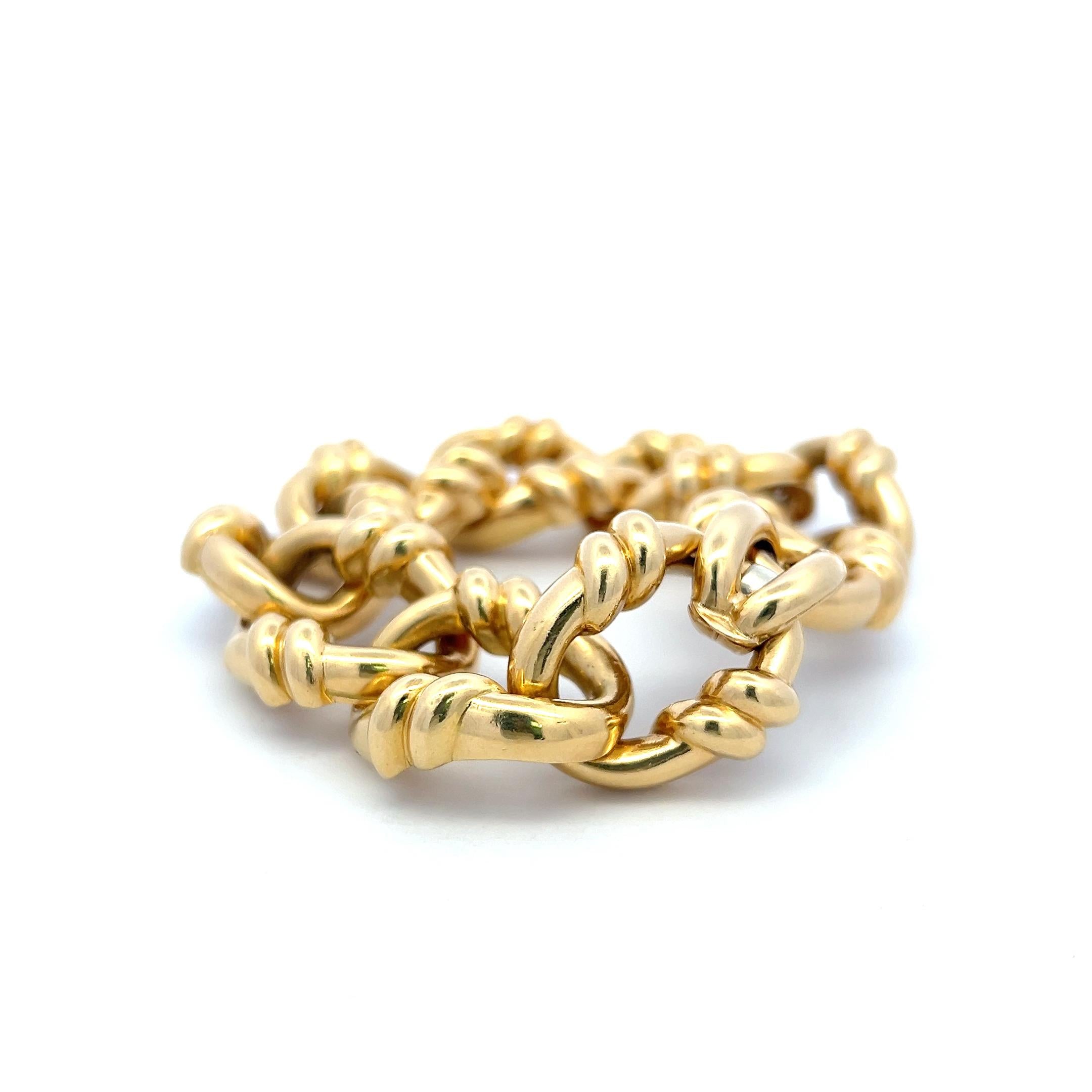David Webb Vintage 18K Yellow Gold Chain Necklace and Bracelet Set 318.1 Grams