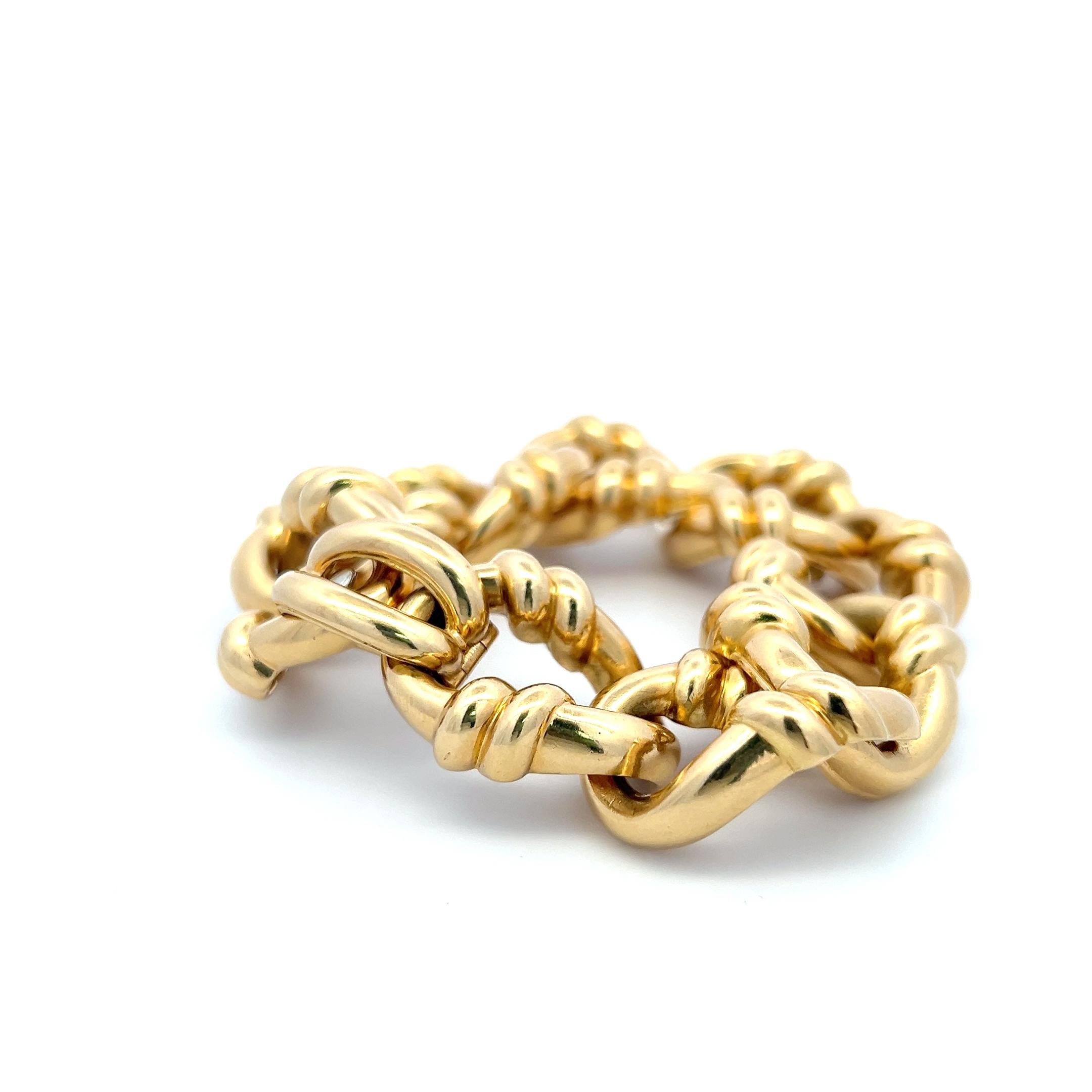David Webb Vintage 18K Yellow Gold Chain Necklace and Bracelet Set 318.1 Grams