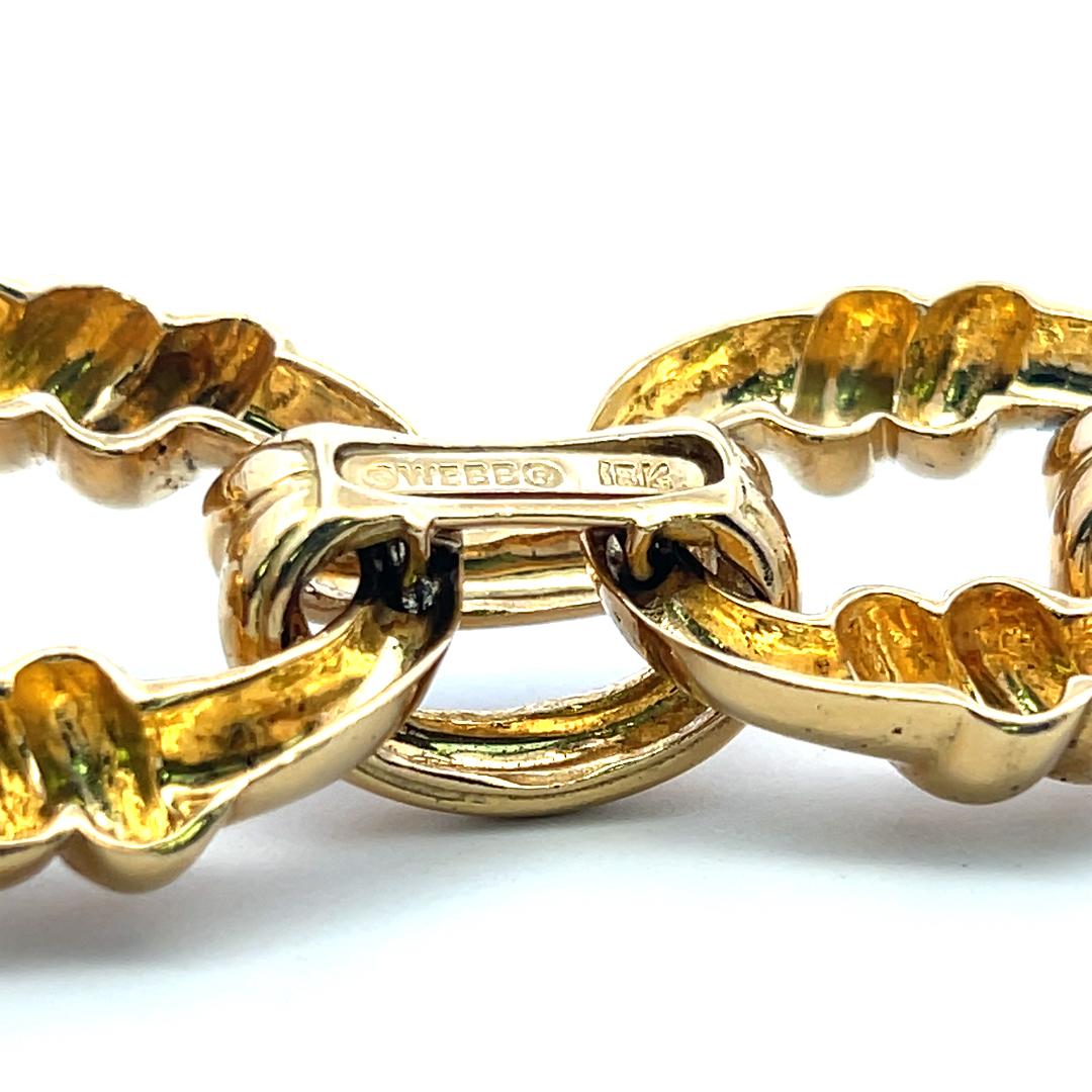 David Webb Vintage 18K Yellow Gold Chain Necklace and Bracelet Set 318.1 Grams