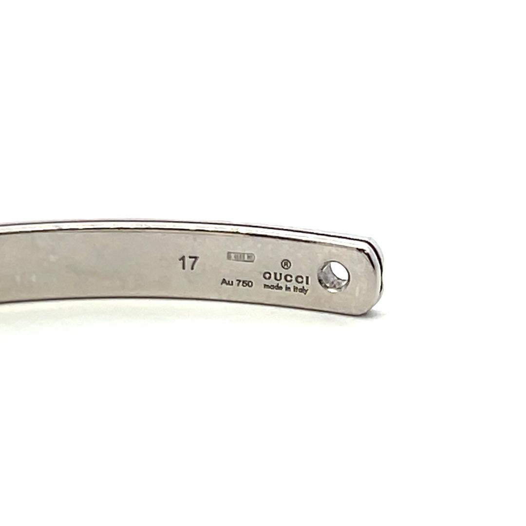 Gucci Vintage 18K White Gold Bangle Bracelet with 1.50 Carat F-VS Diamond