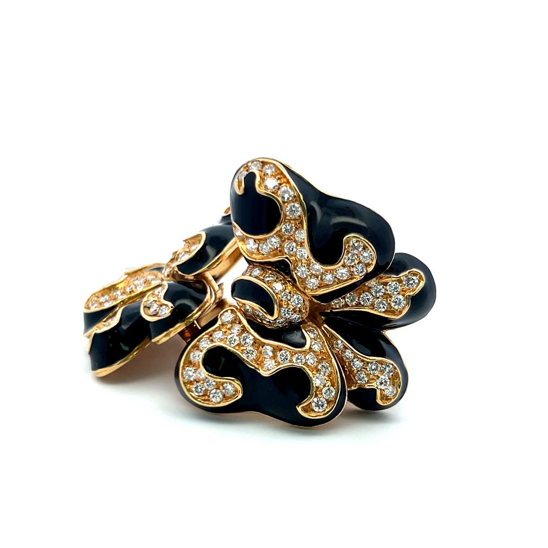 3.00 Carat Round Brilliant G VS Diamond 18 Karat Yellow Gold Butterfly Earrings