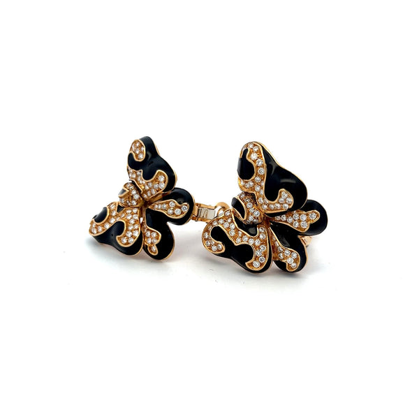 3.00 Carat Round Brilliant G VS Diamond 18 Karat Yellow Gold Butterfly Earrings