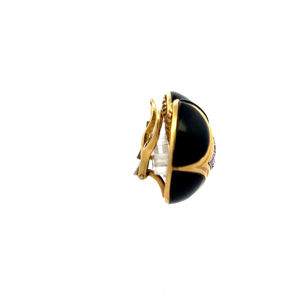 0.50 Carat Round Brilliant H VS Diamond 18 Karat Yellow Gold Clip On Earrings