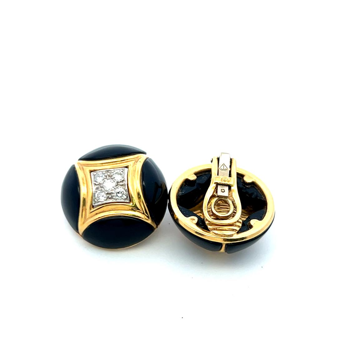 0.50 Carat Round Brilliant H VS Diamond 18 Karat Yellow Gold Clip On Earrings