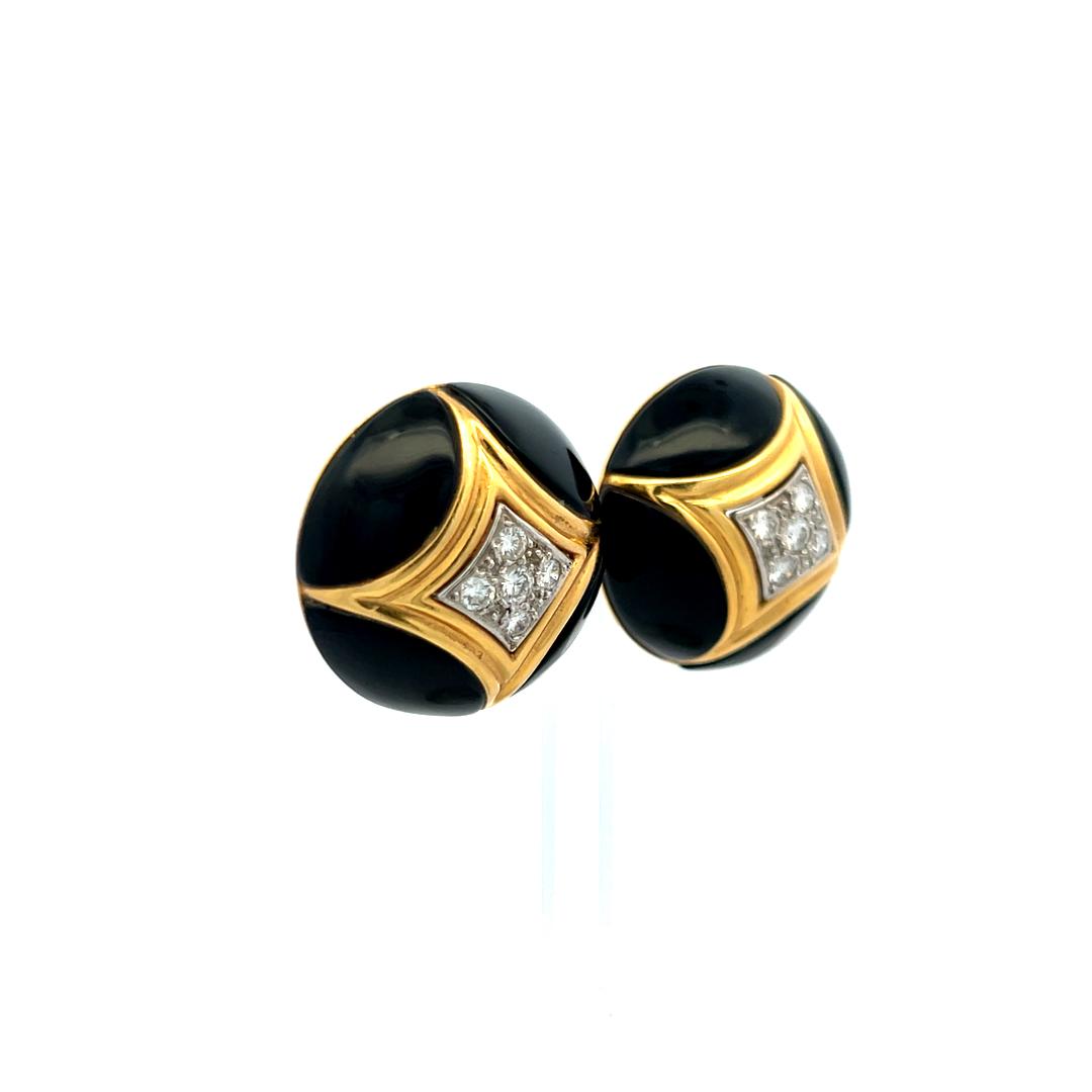 0.50 Carat Round Brilliant H VS Diamond 18 Karat Yellow Gold Clip On Earrings