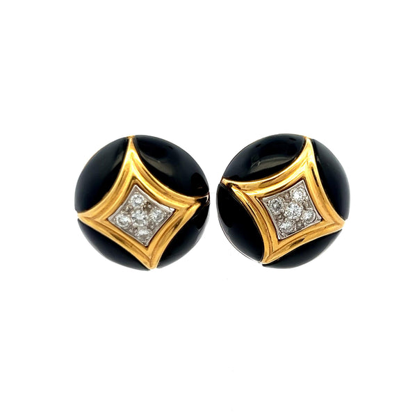 0.50 Carat Round Brilliant H VS Diamond 18 Karat Yellow Gold Clip On Earrings