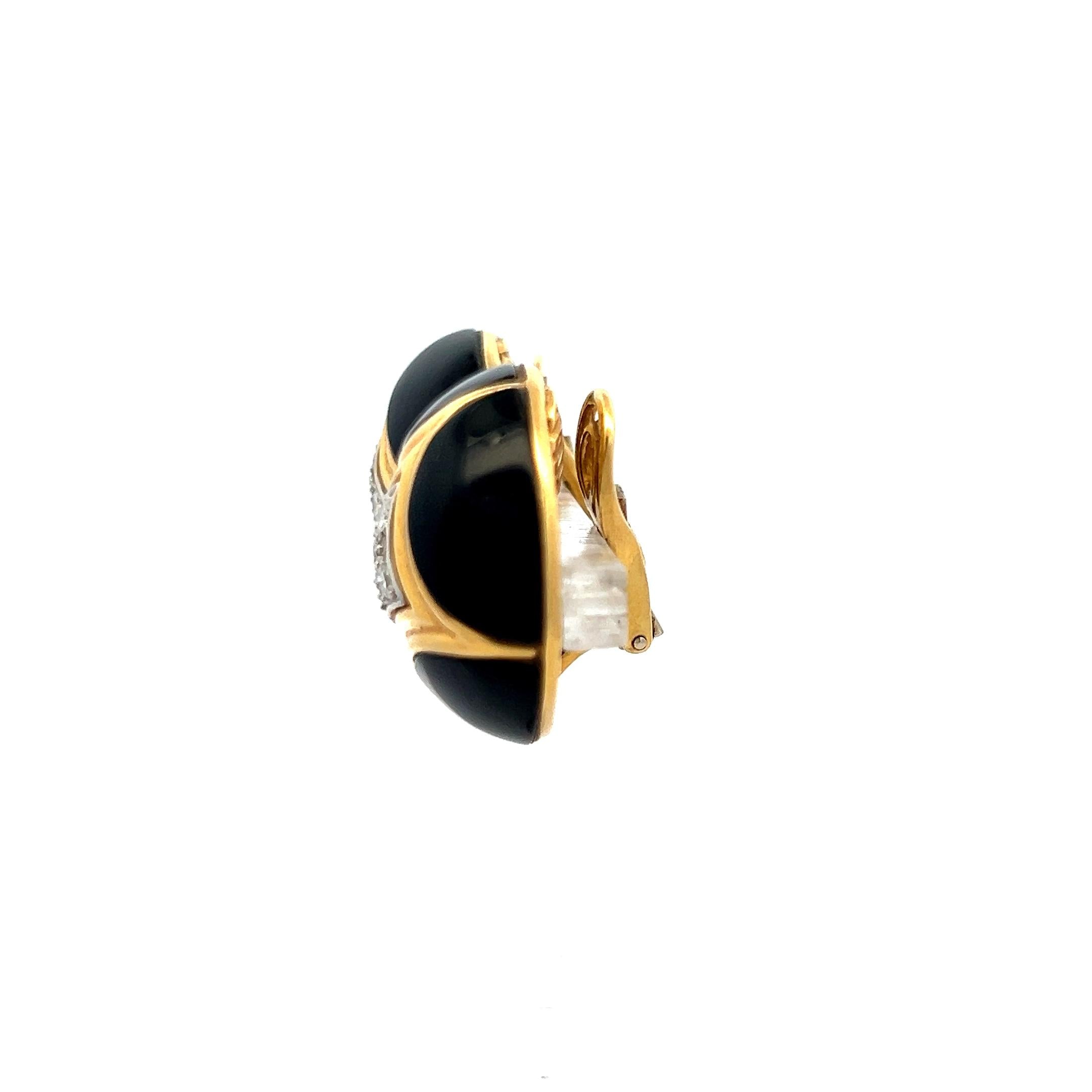 0.50 Carat Round Brilliant H VS Diamond 18 Karat Yellow Gold Clip On Earrings