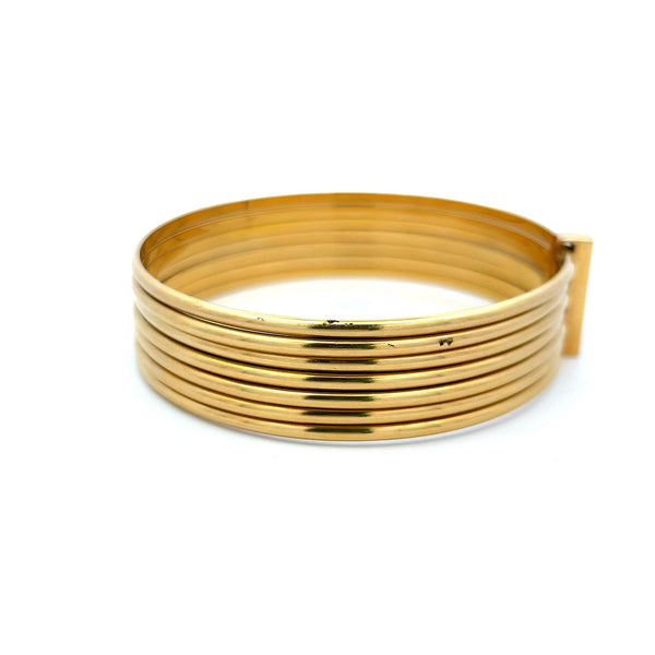 Gucci 0.35 Carat Round Brilliant Diamond 18 Karat Yellow Gold Bangle Bracelet