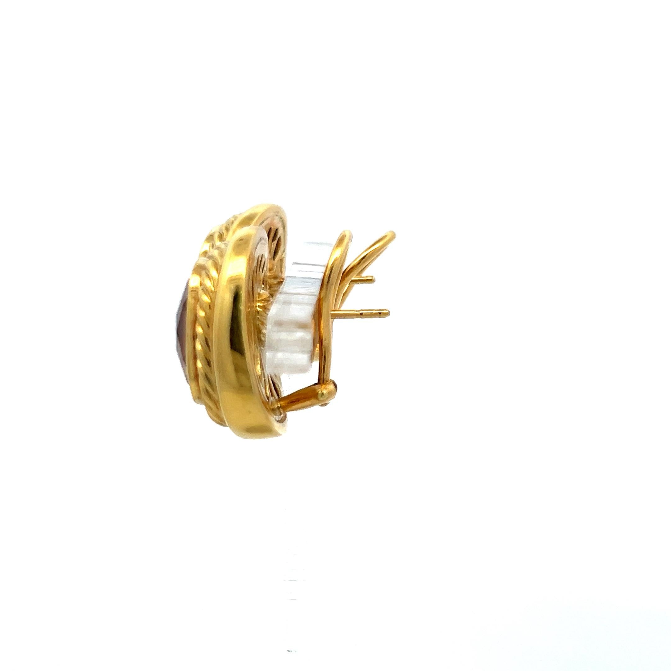 David Yurman 11-9.7MM Citrine 18 Karat Yellow Gold Clip On Earrings