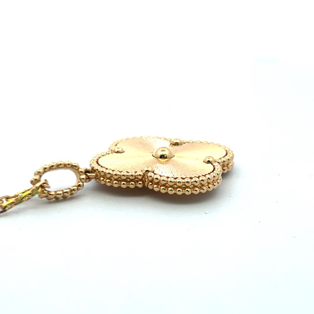 Van Cleef & Arpels Alhambra 18 Karat Yellow Gold Pendant Necklace with Cert