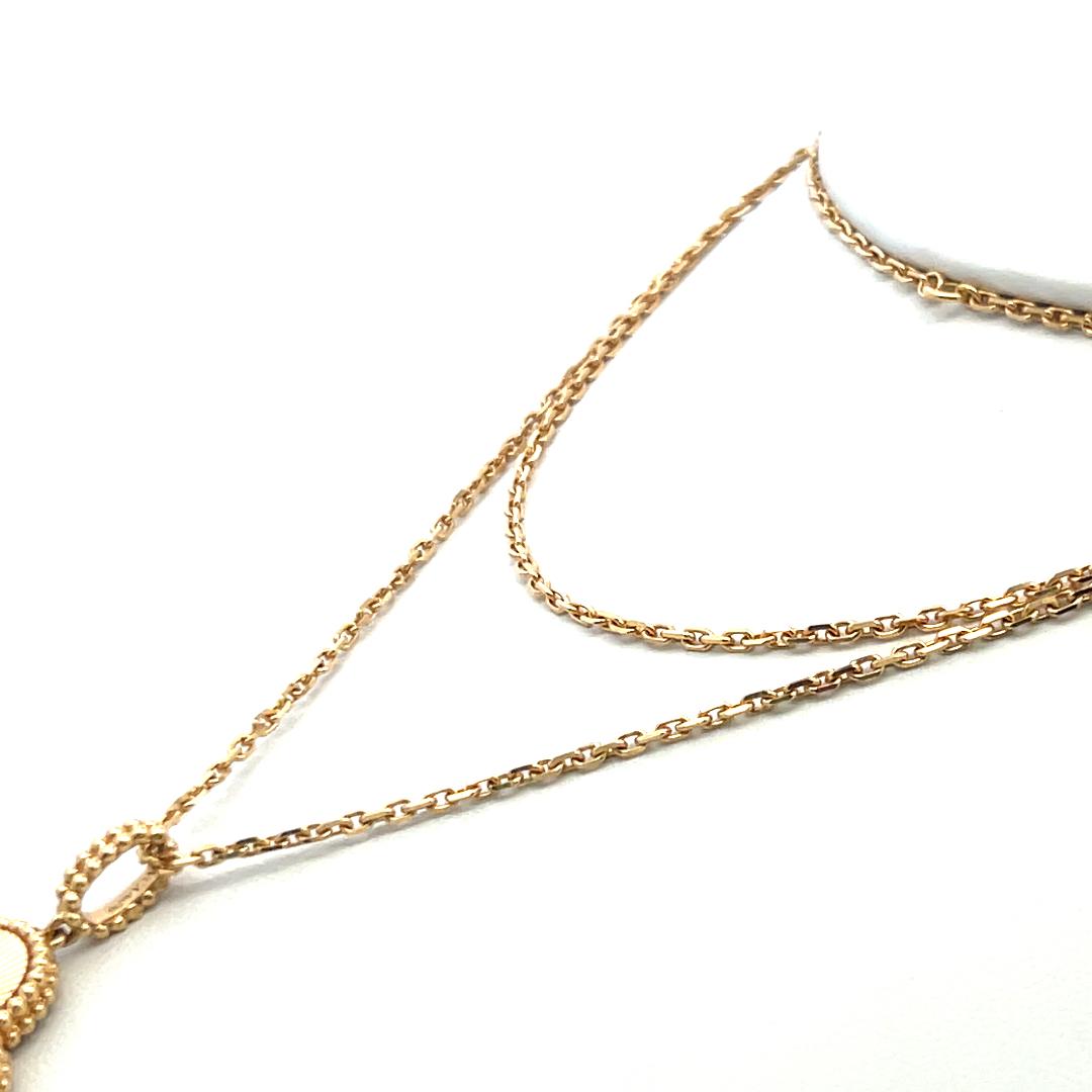 Van Cleef & Arpels Alhambra 18 Karat Yellow Gold Pendant Necklace with Cert